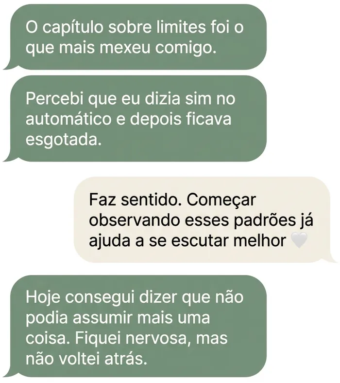 Captura real de conversa sobre o capítulo de limites